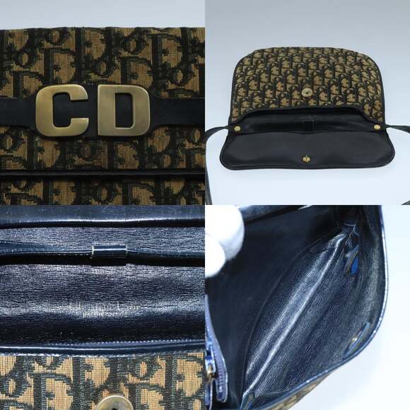 DIOR Trotter Canvas Shoulder Bag Navy - Picture 11 of 13